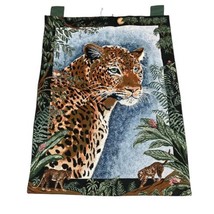 Tropical Jungle Leopard Print Wall Art Hanging Green Brown 26 X 36 - $24.74