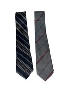 2 Vintage Isaco Men&#39;s 3&quot; Neckties Striped Ties Silk Blend Gray Black Red - $278.12 MXN