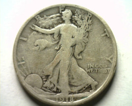 1918-S WALKING LIBERTY HALF GOOD / VERY GOOD G/VG NICE ORIGINAL COIN BOB... - $20.00