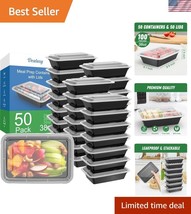 Sturdy 50 Pack Reusable Meal Prep Containers 38 oz - Dishwasher &amp; Microw... - €36,24 EUR
