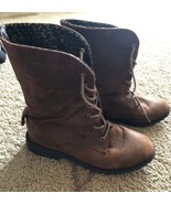 Nina Leather Lace Up Boots Size Girls 4 Women’s 6 - $19.99