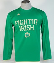 Adidas ClimaLite Notre Dame Fightin&#39; Irish Green Long Sleeve Crew Shirt Men&#39;s - £55.29 GBP