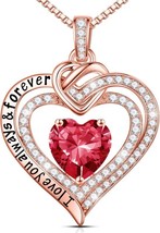 Love Heart Birthstone Necklace - S925 Sterling Silver   - £76.94 GBP
