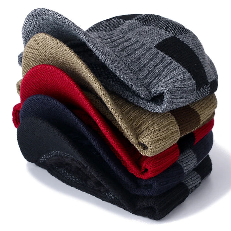 Play New Men Warm Winter Hat With Brim Stylish Add Fur Lined Soft Beanie Hat Lat - £23.30 GBP
