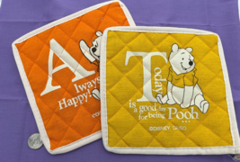 Disney Winnie the Pooh Fabric Pot Mat Set - 8&quot; x 8&quot; - Whimsical Charm with Pooh - £23.68 GBP