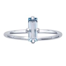 14K White Gold Baguette Sky Blue Topaz-Set Ring - $406.69