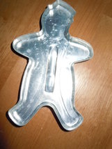 Vintage Aluminum Gingerbread Man With Heart Mouth Cookie Cutter  - £7.18 GBP