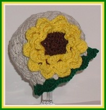Toddlers Hat With Sunflower, Sunflower Baby Hat, Sunflower Toddler Hat - £15.92 GBP