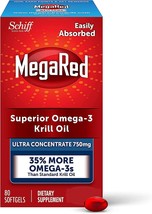 Megared Ultra Strength Krill Oil Omega 3 Supplement, 750mg  EPA &amp; DHA An... - £43.15 GBP