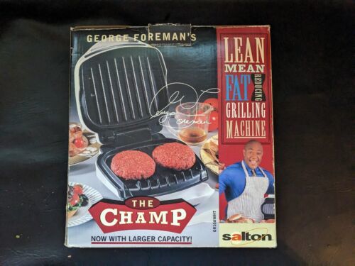 2000 George Foreman Grill GR10 Lean Mean Fat Reducing Machine Manual Box New - $23.33
