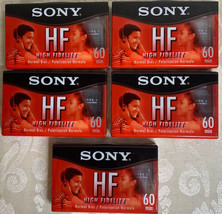 Sony HF High Fidelity 60 min Normal Bias Blank Audio Cassette Tapes Lot of 5 - $16.83