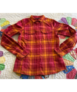 Arc&#39;teryx Women&#39;s Outdoor Long Sleeve Checked plaid orange pink shirt Si... - $38.11 CAD