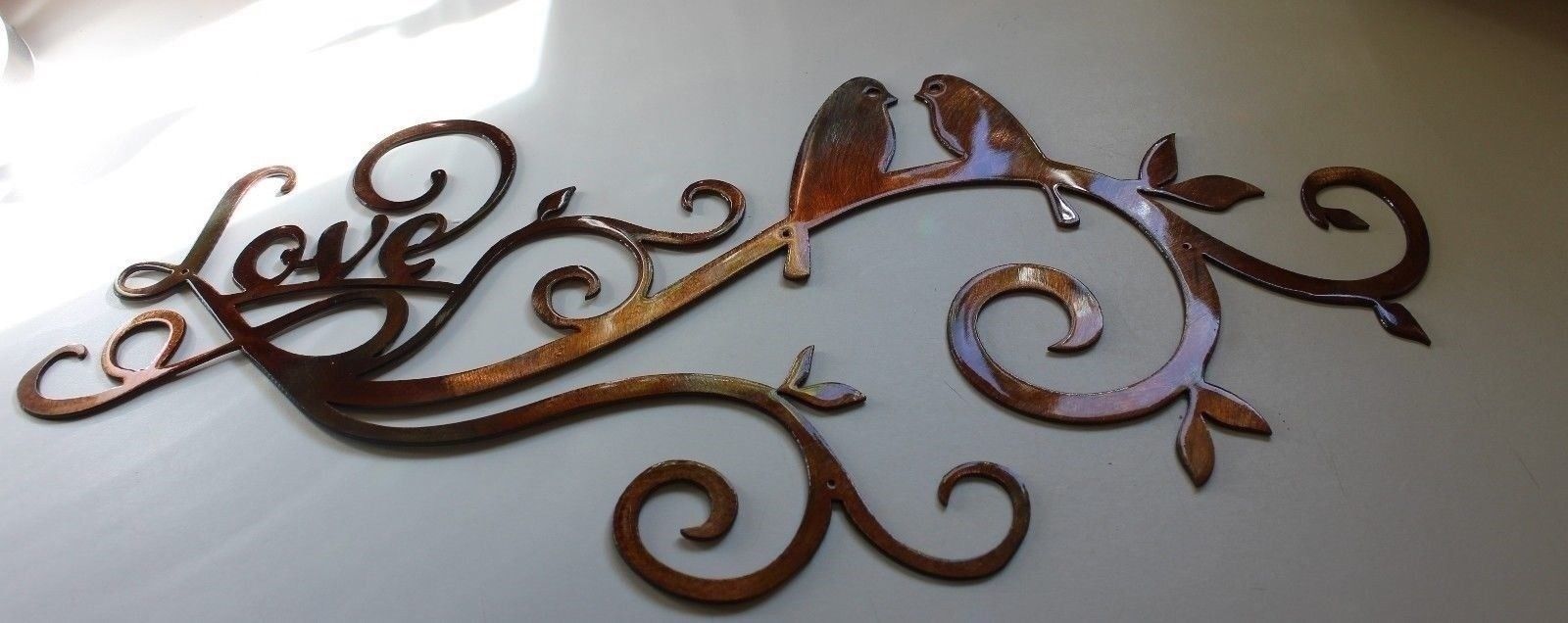 Love Scroll with Love Birds Metal Wall Art Decor Set of 4Pieces  for nannyg0210 - £115.39 GBP