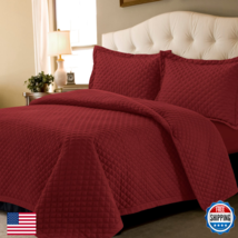 Tribeca Living Brisbane Oversized King Quilt Bedding Set Solid 3-Piece Q... - $79.64