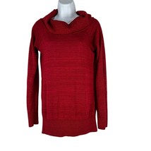 AB Studio Women&#39;s Red Knit Cowl Neck Sweater Size M - £11.87 GBP