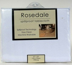 1 Ct Benson Mills Company Rosedale 52" X 70" Oblong White Spillproof Tablecloth