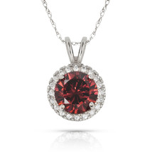 1.00CT 14K W Gold Halo Alexandrite Round Shape Basket Setting Pendant w/... - $30.19+