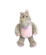 Teddy Mountain Plush Hippo Stuffed Animal 16 in Long Secret Pocket Gray ... - $15.55