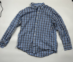 Izod Button Up Shirt Mens Size Large Blue Plaid Long Sleeve - $14.95