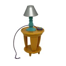 Fisher Price Loving Family Dollhouse Living Room End Table with Lamp - $88.05 MXN