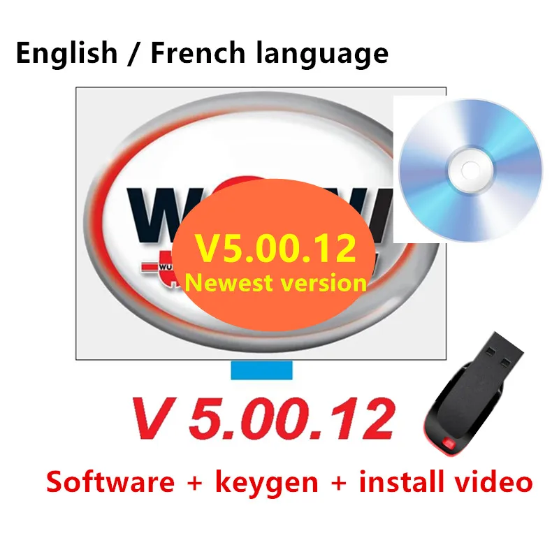 2022 Hot sale For WOW 5.00.12 diagnostic tool CD DVD Software 5.0012 French Lang - $98.69