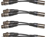 4 Xlr 3Pin 1 Male Plug To 2 Female Dual Jack Y Splitter Mic Cable Adapto... - $52.99