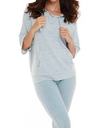 French Kyss stella kashmira short sleeve hoodie in Sky Blue - size S - $44.55