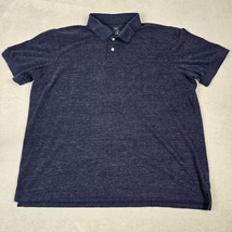 George Mens Extra Large Polo Shirt Heather Navy Blue Casual Preppy Versatile - $12.94