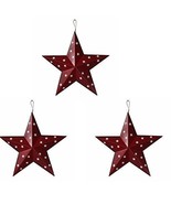 Americana Patriotic Wall Decor Star Wall Barn Metal 3D Stars Set Of 3 Ju... - £23.94 GBP