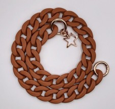 Chunky chain acrylic rubber coated link strap for bag, star, Burnt Orang... - $29.70
