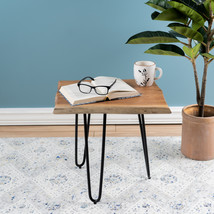 Natural Wood Slab Stool Table with Iron Legs 17.75&quot;H - $1,993.85 MXN