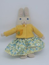 Land of Nod Bunny Plush Stuffed Animal w/ Floral Yellow Dress -Hallmark CLEAN - £22.55 GBP