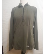 North Face Olive Green 1/4 Zip Pullover Long Sleeve Athletic Athleisure ... - $312.36 MXN