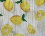 Little Unicorn Baby Blanket White w/ Yellow Lemon Print Swaddle Muslin C... - $23.36