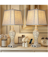 Table Lamps Set of 2 - Bedside Lamp with Fabric Shades - for Bedroom and... - $329.97