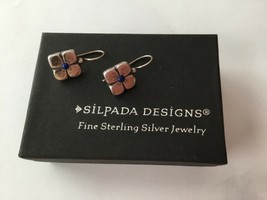 Silpada .925 Sterling Silver Flower Earrings w/ L API S Center Stone W0511 - £46.98 GBP