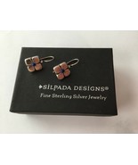SILPADA .925 Sterling Silver FLOWER EARRINGS w/ LAPIS CENTER STONE W0511 - $79.85 CAD