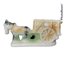 Vintage Shiny Lusterware Donkey Pulling Cart Figurine Made in Brazil Collectible - £18.13 GBP