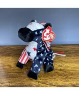 2000 Ty Beanie Baby Lefty the Donkey Patriotic - $20.48