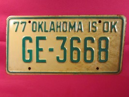 LICENSE PLATE Car Tag 1977 OKLAHOMA GE 3668 Unissued GREER COUNTY [N16] - $12.48
