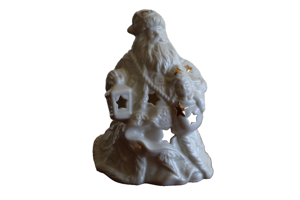 MIKASA Holiday Elegance Fine China Santa Tealight  Holder Ivory Gold Sta... - $9.50