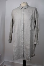 NWOT James Perse 0 XS Beige Bone 100% Linen Hi-Lo Shirt Dress - £60.52 GBP