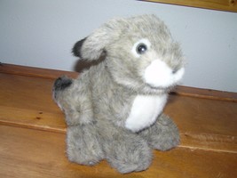 Cute Mary Meyer Tan &amp; Black Easter Bunny Rabbit w Dark Brown Edged Ears Plush - £6.79 GBP