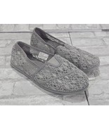 Women&#39;s Lace Crochet Slip-On Shoes Flats Size 7/8 Gray Grey Casual Dress - $19.99