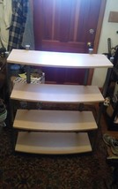 4 Tier Metal &amp; Particle Board Shelf Gray &amp; Light Brown Bookshelf - $49.99