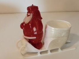 Vintage Christmas Rosbro Rosen Santa and Sleigh Plastic Candy Container - $19.79