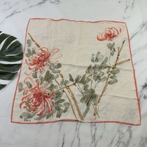 Vera Neumann Vintage 80s Scarf Peach Pink Watercolor Floral Square Japan... - $314.89 MXN