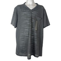 International Concept Mens V Neck T Shirt Size Large Dark Lead Gray Shor... - $17.99