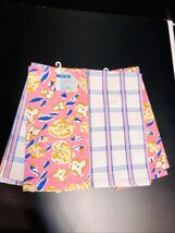 LOT of 4 Kitchen Tea Dish Towels Floral &amp; Plaid Set FUN Pink Blue Tan NE... - $17.79