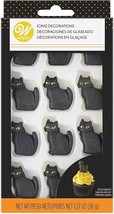 Black Cat Royal Icing Decorations 12 Ct Wilton - £6.95 GBP
